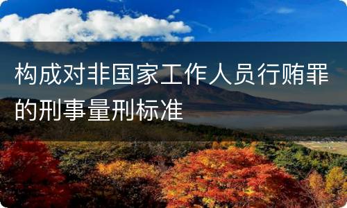 构成对非国家工作人员行贿罪的刑事量刑标准