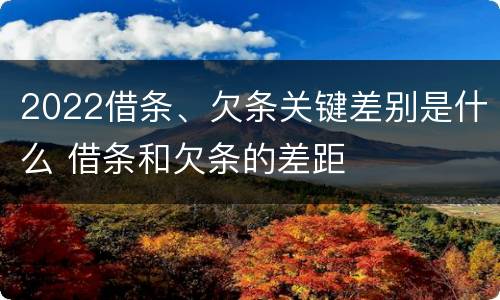 2022借条、欠条关键差别是什么 借条和欠条的差距