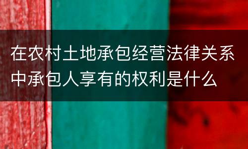 在农村土地承包经营法律关系中承包人享有的权利是什么