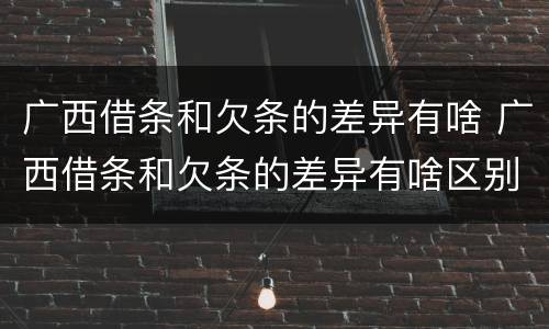 广西借条和欠条的差异有啥 广西借条和欠条的差异有啥区别