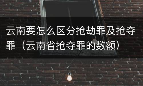 云南要怎么区分抢劫罪及抢夺罪（云南省抢夺罪的数额）