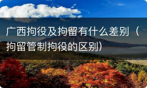 广西拘役及拘留有什么差别（拘留管制拘役的区别）