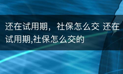 还在试用期，社保怎么交 还在试用期,社保怎么交的