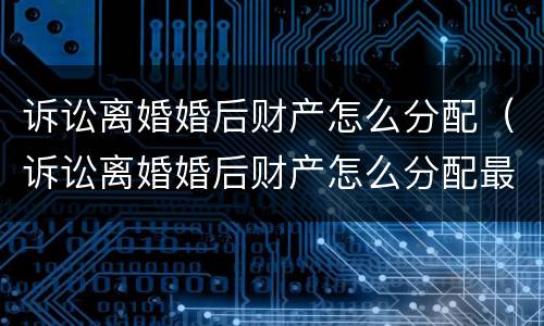诉讼离婚婚后财产怎么分配（诉讼离婚婚后财产怎么分配最好）