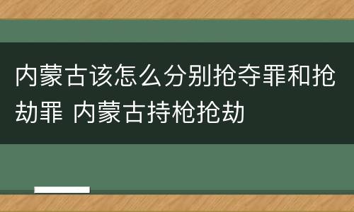 内蒙古该怎么分别抢夺罪和抢劫罪 内蒙古持枪抢劫