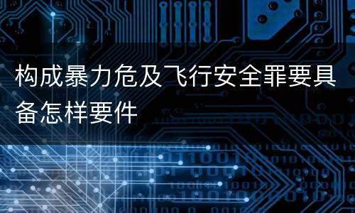 构成暴力危及飞行安全罪要具备怎样要件