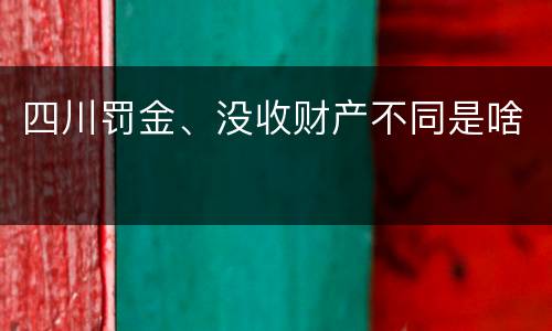 四川罚金、没收财产不同是啥
