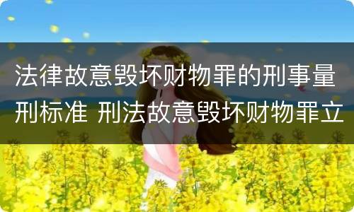 法律故意毁坏财物罪的刑事量刑标准 刑法故意毁坏财物罪立案标准