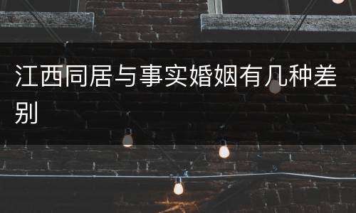 江西同居与事实婚姻有几种差别