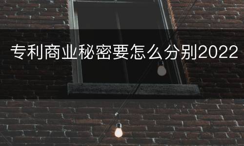 专利商业秘密要怎么分别2022