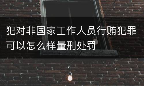 犯对非国家工作人员行贿犯罪可以怎么样量刑处罚