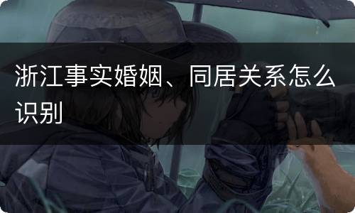 浙江事实婚姻、同居关系怎么识别