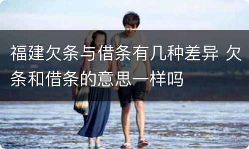 福建欠条与借条有几种差异 欠条和借条的意思一样吗