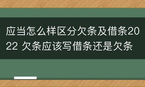 应当怎么样区分欠条及借条2022 欠条应该写借条还是欠条
