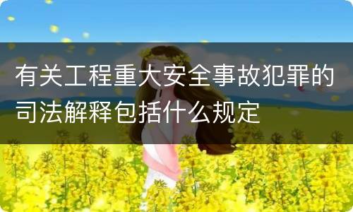 有关工程重大安全事故犯罪的司法解释包括什么规定