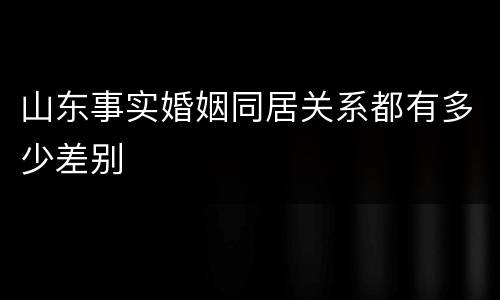 山东事实婚姻同居关系都有多少差别