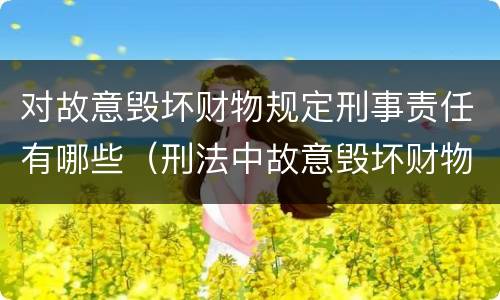 对故意毁坏财物规定刑事责任有哪些（刑法中故意毁坏财物罪的规定有哪些）