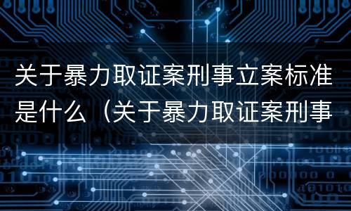 关于暴力取证案刑事立案标准是什么（关于暴力取证案刑事立案标准是什么意思）