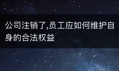 公司注销了,员工应如何维护自身的合法权益