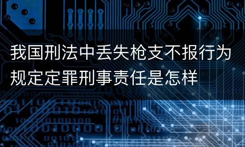 我国刑法中丢失枪支不报行为规定定罪刑事责任是怎样