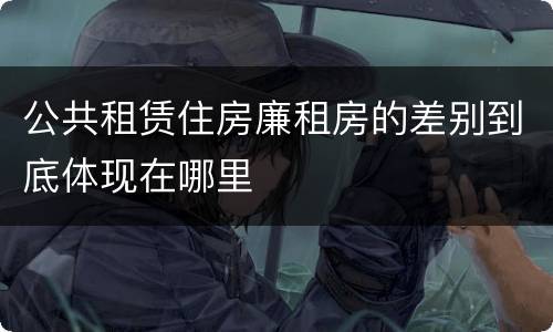 公共租赁住房廉租房的差别到底体现在哪里