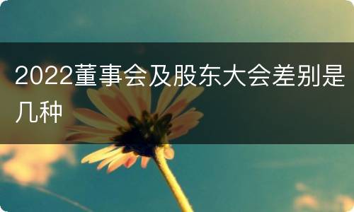 2022董事会及股东大会差别是几种