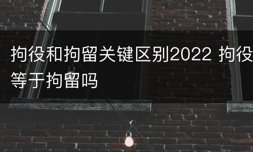 拘役和拘留关键区别2022 拘役等于拘留吗