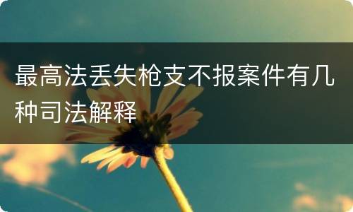 最高法丢失枪支不报案件有几种司法解释
