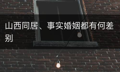 山西同居、事实婚姻都有何差别