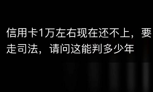 信用卡1万左右现在还不上，要走司法，请问这能判多少年