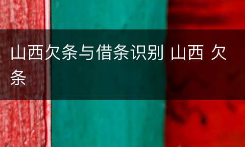 山西欠条与借条识别 山西 欠条