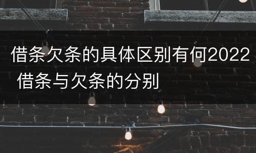 借条欠条的具体区别有何2022 借条与欠条的分别