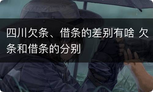 四川欠条、借条的差别有啥 欠条和借条的分别