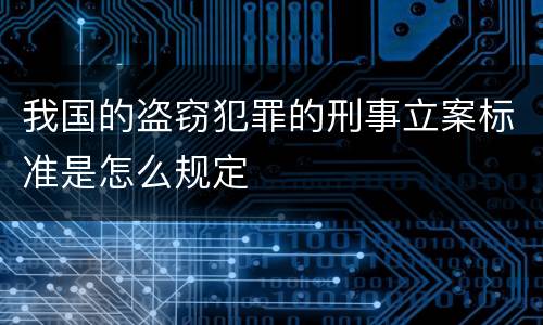 我国的盗窃犯罪的刑事立案标准是怎么规定