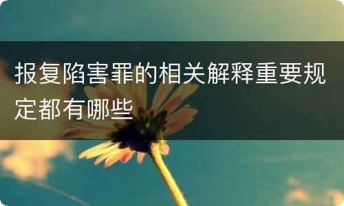 报复陷害罪的相关解释重要规定都有哪些