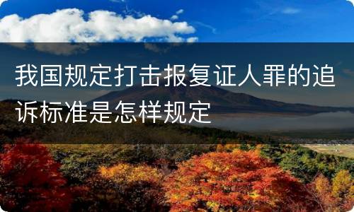我国规定打击报复证人罪的追诉标准是怎样规定