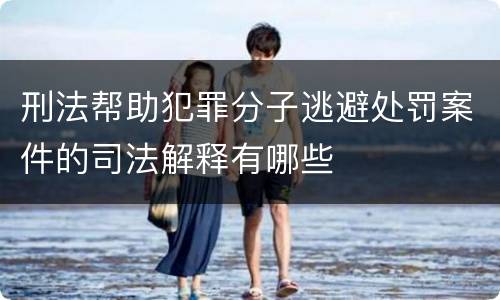 刑法帮助犯罪分子逃避处罚案件的司法解释有哪些