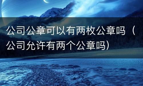 公司公章可以有两枚公章吗（公司允许有两个公章吗）
