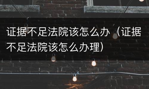 证据不足法院该怎么办（证据不足法院该怎么办理）