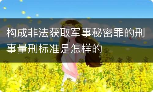 构成非法获取军事秘密罪的刑事量刑标准是怎样的
