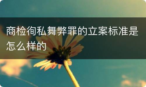 商检徇私舞弊罪的立案标准是怎么样的