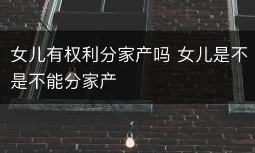 女儿有权利分家产吗 女儿是不是不能分家产