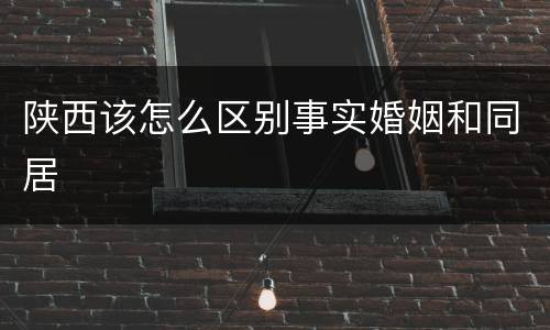 陕西该怎么区别事实婚姻和同居