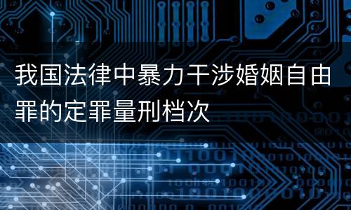 我国法律中暴力干涉婚姻自由罪的定罪量刑档次