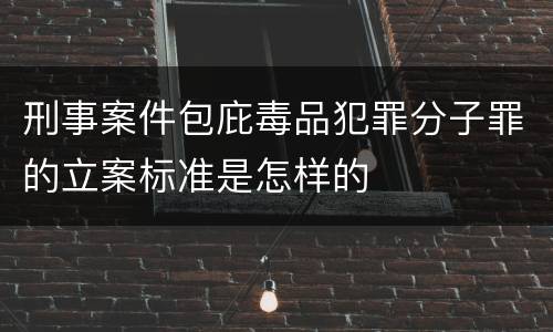 刑事案件包庇毒品犯罪分子罪的立案标准是怎样的