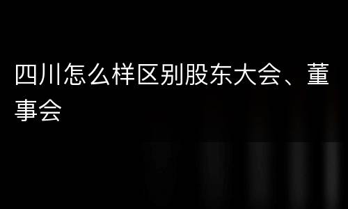 四川怎么样区别股东大会、董事会