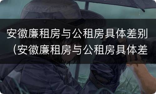 安徽廉租房与公租房具体差别（安徽廉租房与公租房具体差别在哪）