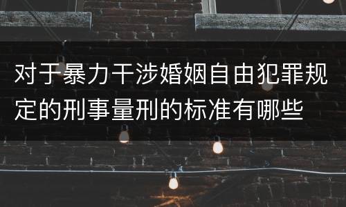 对于暴力干涉婚姻自由犯罪规定的刑事量刑的标准有哪些
