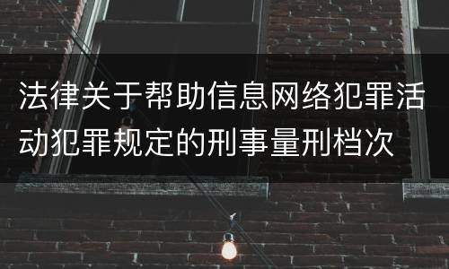 法律关于帮助信息网络犯罪活动犯罪规定的刑事量刑档次