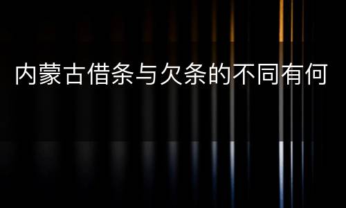 内蒙古借条与欠条的不同有何